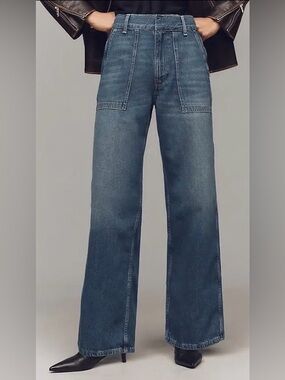 Pilcro Utility High-Rise Wide-Leg Jeans 29